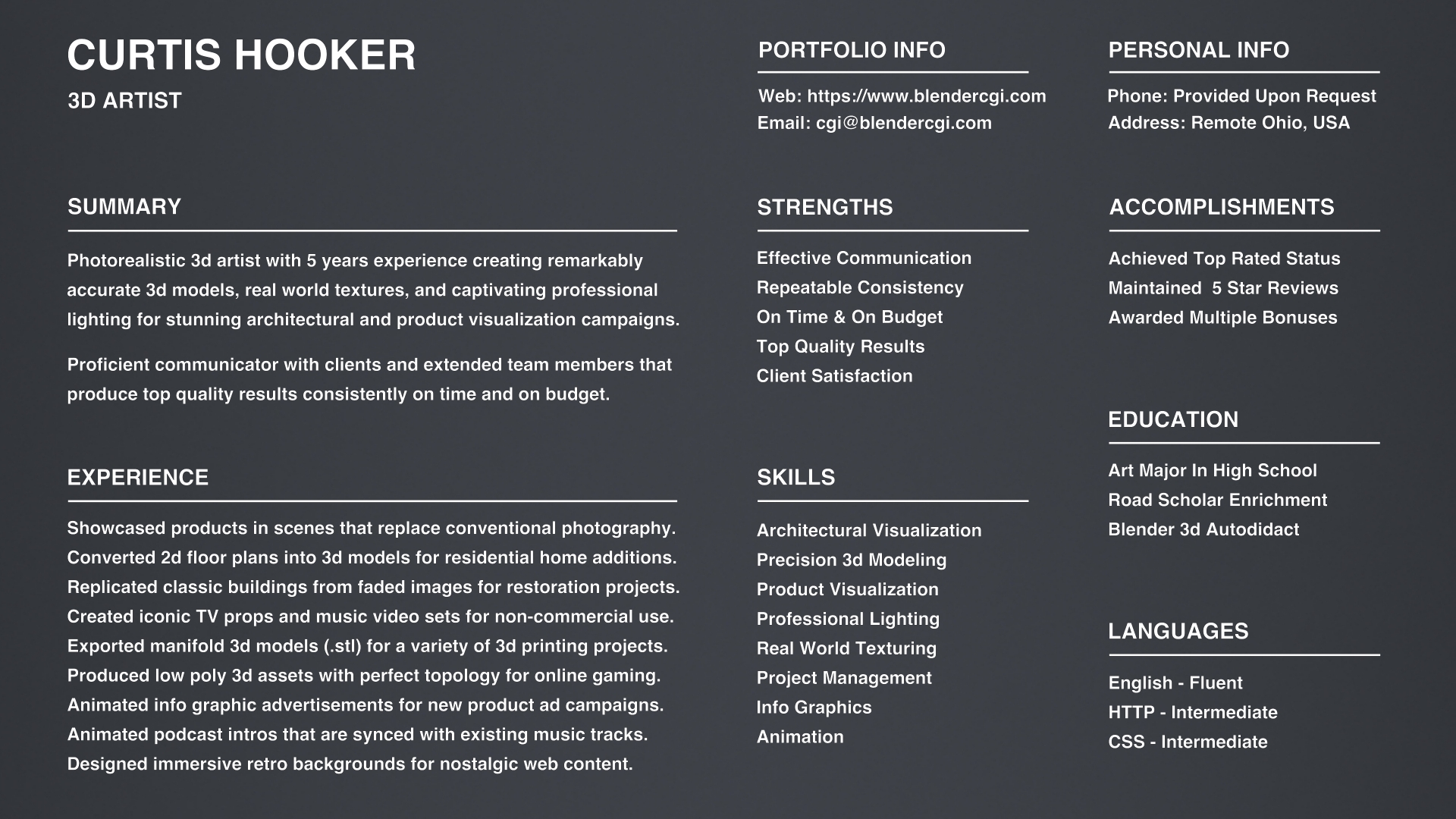 My 3d CV